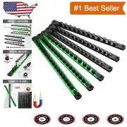 Portable Heavy Duty Magnetic Socket Rail Organizer with Twist Clips - 80 Sockets