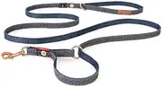 EzyDog Vario 4 LITE Multifunction Dog Leash - 12mm Nylon Webbing Lead for Small Dogs - 4 Leashes in 1, Soft, Comfortable, Reflective, Carbon Snap Clip, (75mm - 180cm, Denim)