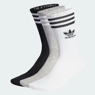 【adidas 愛迪達】運動襪 長襪 中筒襪 男襪 女襪 三入組 CREW SOCK 3STR(IL5023)