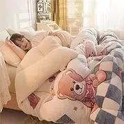 Corduroy Comforter Three-Dimensional Quilting - Quilt Double Sided Plush Comforter Full - Winter Quilt Fall/Winter Velvet Duvet Cover(E,110 * 150cm/1.5kg)
