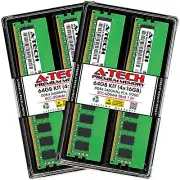 A-Tech 64GB 4x 16GB 2Rx8 PC4-19200E DDR4 2400 MHz ECC UDIMM Server Memory RAM