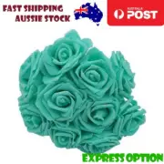 20x Teal Turquoise Blue 7cm Foam Flowers Rose Stems Artificial Wedding Bouquet