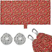 Retro Red Rose Oil Painting Style Hammocks for Camping with Tree Straps Rope Hammock for Camping & Hiking Essential