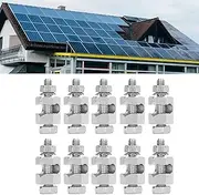 SustVita Solar Panel Cable Clamp, 10PCS Photovoltaic Ground Clip and Copper Grounding Cable Clip for Secure Installation of PV Modules