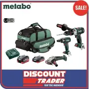 Metabo 18V LiHD Brushless Hammer Drill, Impact Wrench & Grinder Kit - AU68302455