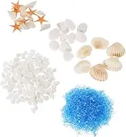 Parliky DIY Kit 1 Set Marine Material Pack Seashells Sea Glass Epoxy Resin Kit for Beginners Home Office Decor