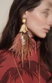 [Johanna Ortiz] Luminous Fortune Feather Earrings