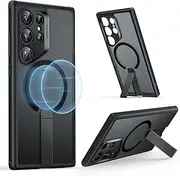 ESR for Samsung Galaxy S24 Ultra Case with Kickstand, Compatible with MagSafe, Magnetic Case for Samsung Galaxy S24 Ultra, 3 Stand Modes, Military-Grade Protection, Shockproof Case, Black