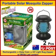 2PCS RECHARGEABLE PORTABLE MOSQUITO KILLER BULB BUG ZAPPER LANTERN 2 IN1