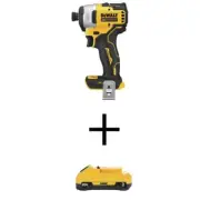 DEWALT Compact 1/4" Impact Driver Cordless Brushless w/ 20V 3.0Ah Compact Li-Ion