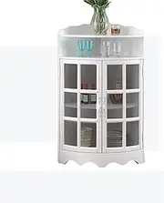 Drinks Cabinet Corner Triangular Storage Cabinet, Wood Wine with Two Doors and Adjustable Shelf for Bathroom, Living Room, Dining Room or Kitchen Bar Cabinet (Size : Small, Color : B)