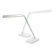 Safco 1001WH Vamp LED Modern ABS Desk Lamp with USB Port and Dimmer Switch, W...
