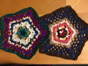 Red Brow 2-doily Mandala TABLE MAT/TRIVET CROCHET HANDMADE TABLE RUNNER-FREE SH