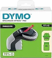 DYMO Embossing Organiser Xpress Pro Bundle Retro Label Maker, with 3 Black Tapes