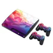 Vinyl Decal Skin/stickers Wrap for PS3 Slim Console and 2 Controllers-Blue skull