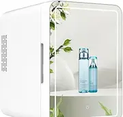 Beauty Cosmetic Refrigerator, Professional Skin Care Refrigerator with LED Illuminated Mirror, 4 Liter Capacity and Efficient Heat Dissipation for Bedroom