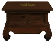 Dynasty Solid Mahogany Timber Lamp Table 60 x 60 cm - Mahogany