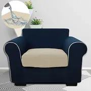 Stretch Sofa seat Cushion Cover Slipcover Elastic Couch Armchair Loveseat 4 or 3 Seater Water Repellent Grey Black Plain Solid Soft Durable Washable