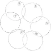 JEWEDECO 6Pcs Strings Silver Plated Copper Wound Folk Guitar Strings Kit Durable Acoustic Guitar String for Sound and Long Life