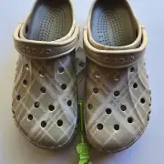 Crocs Baya Holiday Plaid Clogs Cobblestone Sandals Unisex Shoe Size M 11