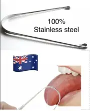 1x Pure Stainless Steel Tongue Cleaner/ scraper Oral Hygiene Dental Care Brush