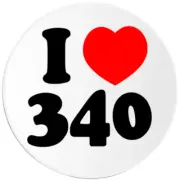 I Love 340 - 10 Pack Circle Stickers 3 Inch - Area Code St Croix Virgin Islands