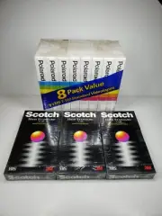 11 New VHS Tapes 8 Polaroid Supercolor 3 Scotch High Standard T-120