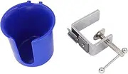 DimyFew Desk Side Drink Holder Desk Cup Holder Holder Bottle Portable Stable Tray Holder Table Edge Clamp for Office Wheelchairs, Blue Dia 9.8cm