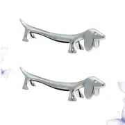 2 PCS Bottle Basket for Dishwasher Animal Shape Chopsticks Rest Silver Holder