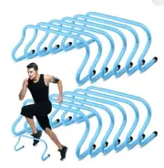 NEW 12 Pcs Wettarn Speed Agility 9" Training Hurdles Detachable Durable, Blue