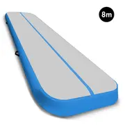 8m x 1m Air Track Inflatable Gymnastics Mat Tumbling - Grey Blue
