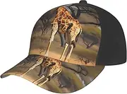 [EdWal] Africa Giraffe Majestic Tree Print Fashion Hat Adjustable Baseball Cap Dad Hat Quick Dry Mesh Back Ball Caps for Men Women Black, Black, One size
