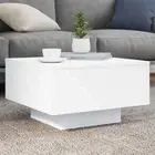 vidaXL Coffee Table with LED Lights White 55x55x31 cm 2BB