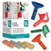 Pen + Gear Easy Wrap Coin Stacking Tubes with 40 Paper Coins Wrappers Assorted C