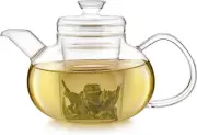 Pure Connoisseur Heatproof Glass Teapot and Infuser with Microdots for Loose-Lea