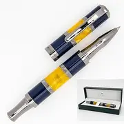 Monteverde USA Regatta Sport Rollerball Pen, Blue/Yellow – Luxury Writing Instrument, Refillable Rollerball Pen, Standard Rollerball Refills