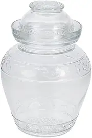 [TOPPERFUN] 1Pc Capacity Sealed Glass Pickle Jar Transparent Food Storage Container for Kitchen for Kimchi and Vegetables Glass Craftsmanship Easy