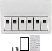 6 Gang Rocker Switch Panel Circuit Breaker LED Indicator Marine Boat Yacht Car RV White