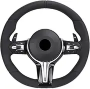 Full Leather Black Cover Steering Wheel，Compatible With BMW F10 F20 F21 F22 F30 F32 F36 F80 F15 F16 F33 F34 F35 F36(M5)