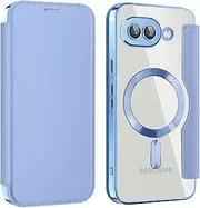 Cxzaqwer Mobile Phone Case Compatible with Google Pixel 9a, Wallet with Card Holder [RFID Blocking] Premium Leather Anti-Scratch Flip Folio Cover Case for Google Pixel 9a Sky blue