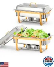 Chafing Dish for Buffet Set, 2 Packs 8 QT Chafers and Buffet Warmers Sets wit