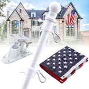Flag Pole with American Flag - Tangle Free Flag Poles for Outside House with ...