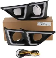 July King LED Daytime Running Light compatible for ISUZU D-MAX 2020 2021 2022 2023 Low End Version, 6000K Front Bumper DRL + Streamer Yellow Turn Signals