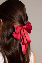 Red Bow Hair Clip