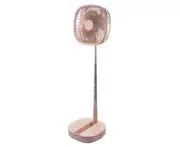 Portable Storage Fan Home Four-speed Timing Fan Retractable with Retractable Rod Wireless Remote Control-Pink