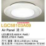 台北市長春路 國際牌 PANASONIC AIR PANEL吸頂燈 流川 LGC58103A09 LED 47.8W