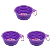 3x Eco-Pup Travel Portable On The Go Dog Water/Feeding Food Bowl Smiley Pattern