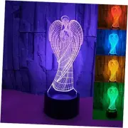 3D Angel Wing Night Light Lamp Illusion Night Light 7 Color Changing Touch