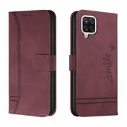 Closure Case with Flip Wallet Stand Function Cover for Samsung Galaxy F62 4G - Red