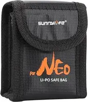 XBERSTAR Battery Safe Bag for DJI Neo Explosion Proof LiPo Battery Bag for DJI Neo Fire Resistant Safety and Storage Pouch Droens Battery Accessories, For 2 Batteries, for DJI Neo Battery Safe Bag